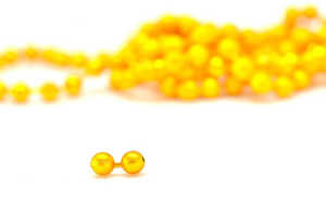 Bild på Bead Chain Eyes Metallic Yellow 3,2mm