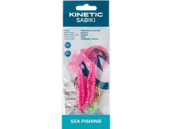 Bild på Kinetic Sabiki Twister XL Tail Pink/Silver #8/0