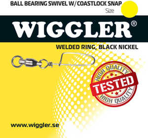 Bild på Wiggler Ball Bearing Swivel With Coastlock Black Nickel (1-2 pack) #2 / 23kg (2 pack)