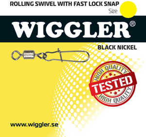 Bild på Wiggler Rolling Swivel Fast Lock Snap Black Nickel (2-8 pack) #12 / 9kg (8 pack)