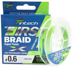 Bild på Intech First Braid X4 Green 100m 0,090mm / 2,72kg