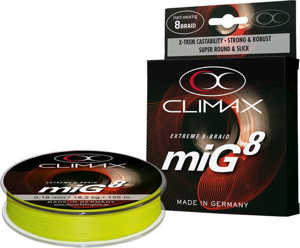 Bild på Climax miG 8 Extreme Braid Fluo Yellow 135m 0,12mm / 9,5kg